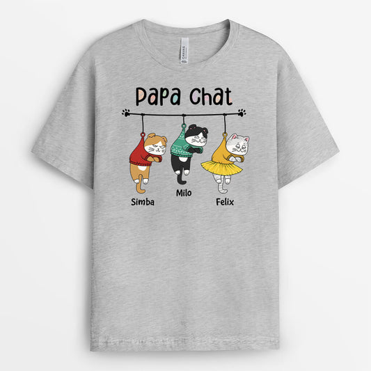 3008AFR2 maman de chats accroches version noel tee shirt avec chats pour femme