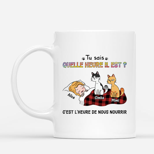 3009MFR1 cest lheure de nourrir les chats serieux mug avec chat personnalise_555fe1ce 0d1e 4d20 a204 850f7502f9a8
