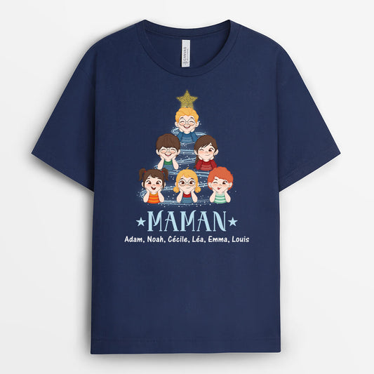 3022AFR2 papy version sapin de noel tee shirt personnalise papy