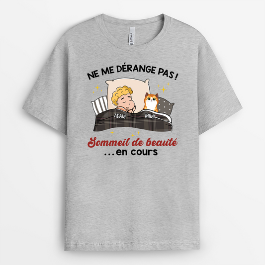 3060AFR2 sommeil de beaute en cours version chats t shirt personnalise chat