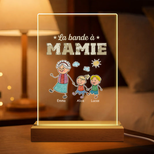 3089LFR1 veilleuse personnalisee mamie maman la bande a mamie avec enfant 3089lsp3b