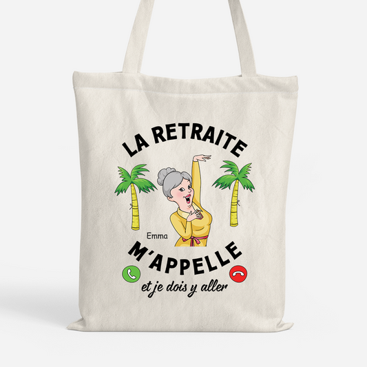 3138BFR1 tote bag personnalise pour femme et homme la retraite mappelle 3138b
