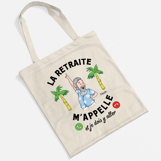 3138BFR2 tote bag personnalise pour femme et homme la retraite mappelle 3138b