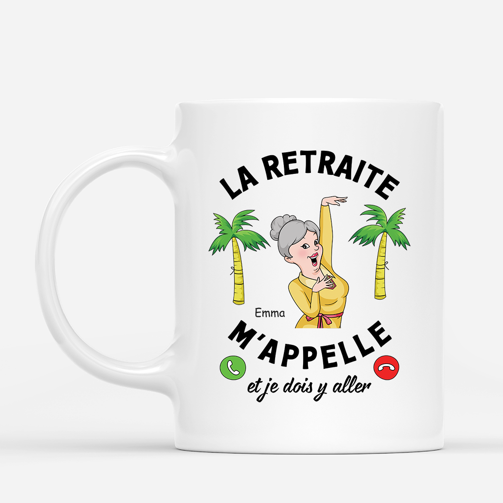 3138MFR1 mug personnalise pour femme et homme la retraite mappelle 3138m