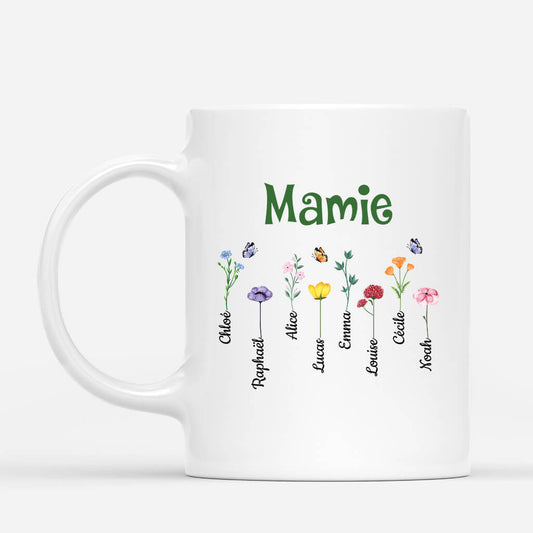 3219MFR1 mug personnalise grand mere jardin de mamie fleurs et papillons 3219M645A