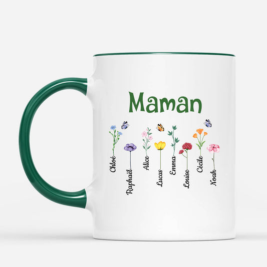 3219MFR3 mug personnalise grand mere jardin de mamie fleurs et papillons 3219M645A