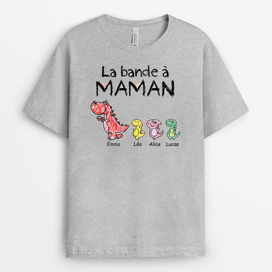 3229AFR2 la bande a papy dinosaure version dessin au crayon de couleur tee shirt papy personnalisable