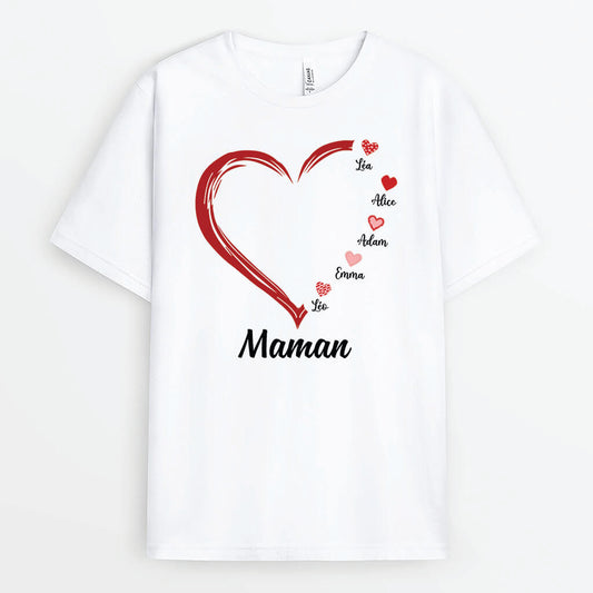 3279AFR1 mamie version coeurs noirs tee shirt pour mamie personnalise
