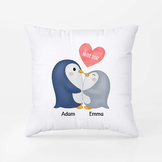 3288PFR2 le couple de manchots depuis coussin personnalise couple