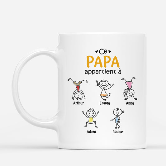 3291MFR1 mug personnalise ce papa appartient a bonhommes allumettes 3291m8l6b