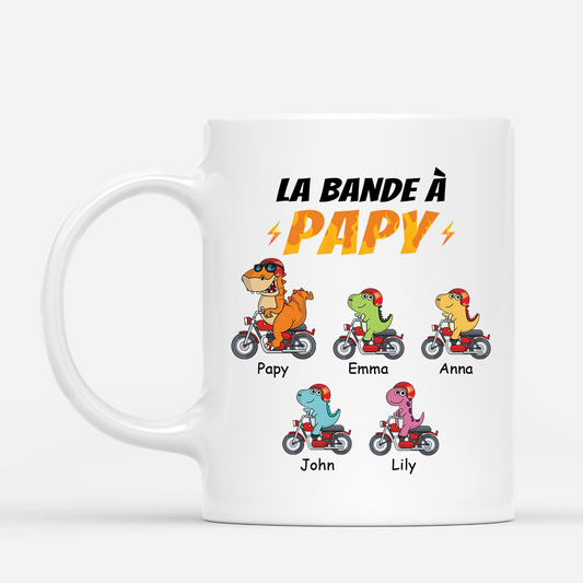3306MFR1 mug personnalise la bande a papy dinosaure en course 3306m5n3a