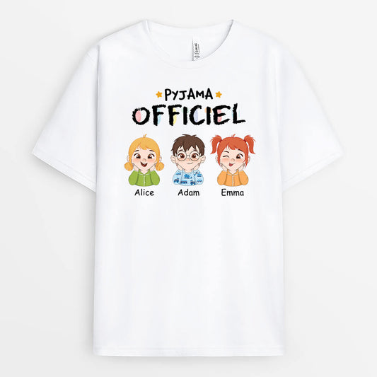 3328AFR1 t shirt de nuit officiel version enfants en pyjama t shirt personnalise pour grands peres