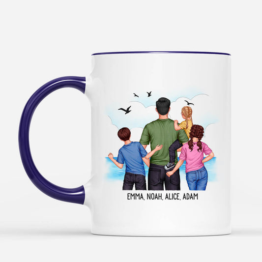 3356MFR2 nos liens precieux au bord de mer mug pour papa personnalise
