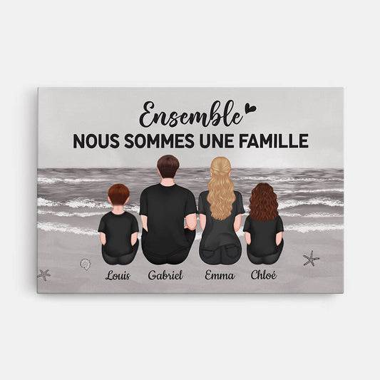3364CFR1 ensemble nous formons une famille version mer monochrome toile pour famille personnalisable