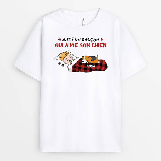 3367AFR1 juste une femme un homme qui aime ses chiens paresseux tee shirt chien personnalise