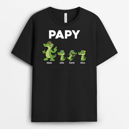 3381AFR1 papy crocodile cool tee shirt personnalise papy
