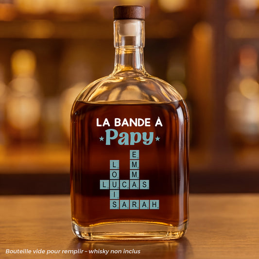 3402AFR1 bouteille whisky personnalisable avec mot croise la bande a papa maman papy mamie 3402ai8l5b