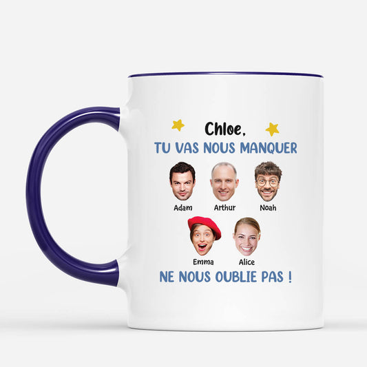 3407MFR2 tu vas nous manquer avec les visages droles mug humoristique collegue