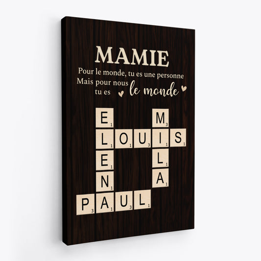 3469CFR2 papy tu es le monde toile papy personnalisable