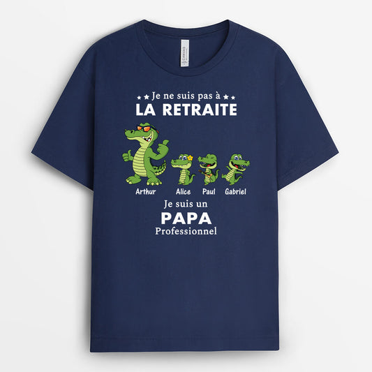 3488AFR2 je suis un papy crocodile professionnel tee shirt papy personnalisable