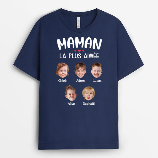 3496AFR2 papy le plus aime avec visage tee shirt pour papy