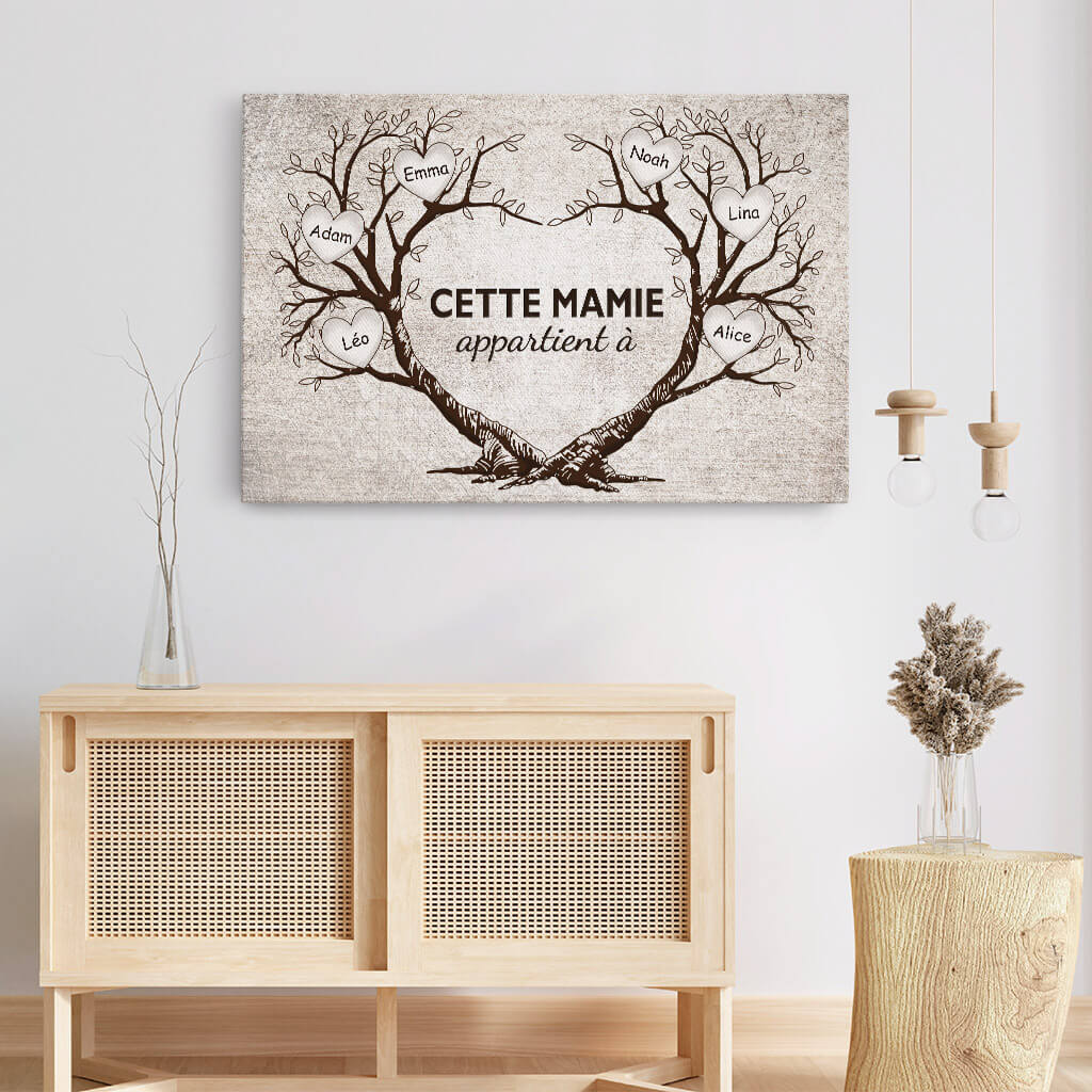 3500CFR3 cette mamie appartient a version larbre en forme de coeur toile mamie personnalisable