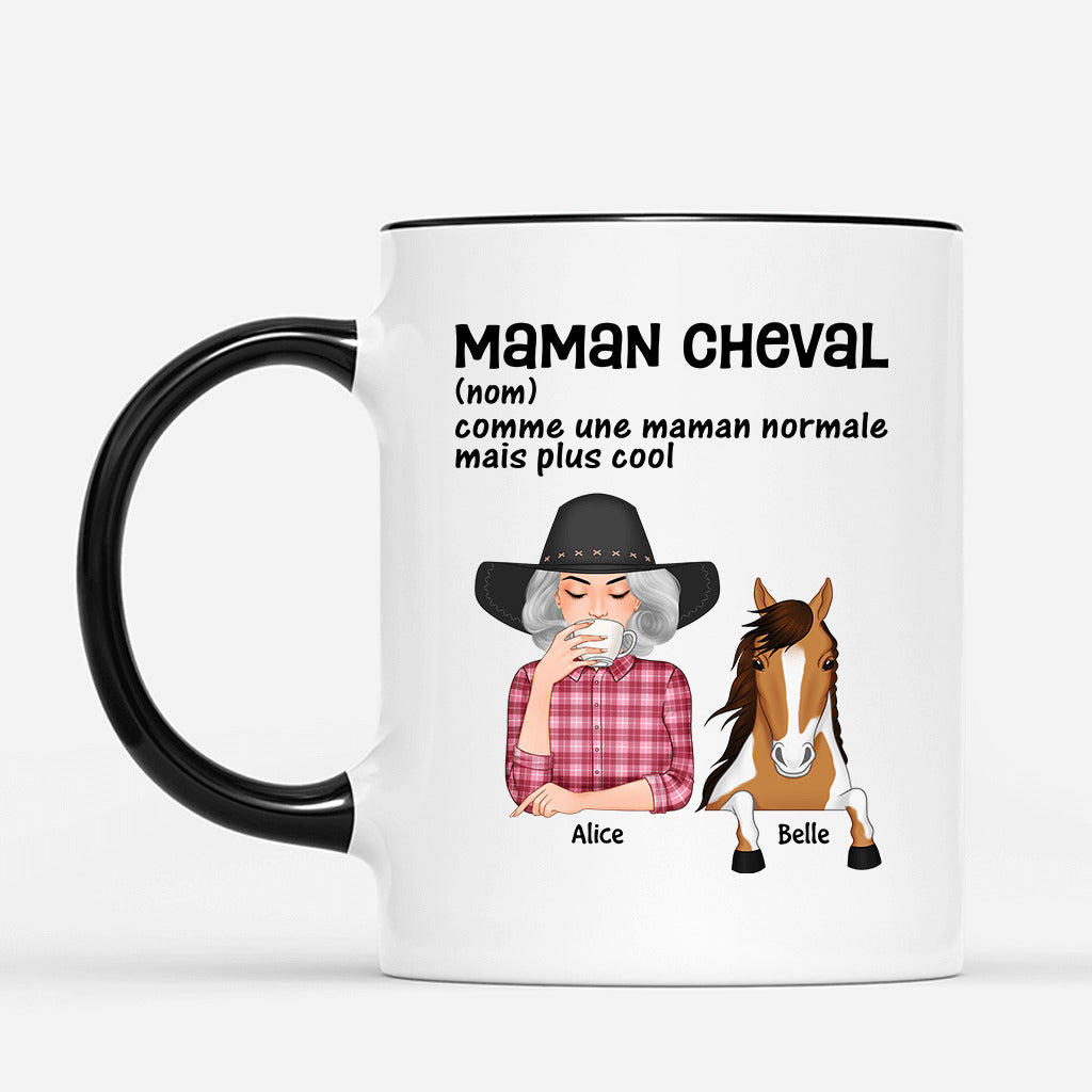 3506MFR2 maman cheval plus cool mug pour femme personnalise