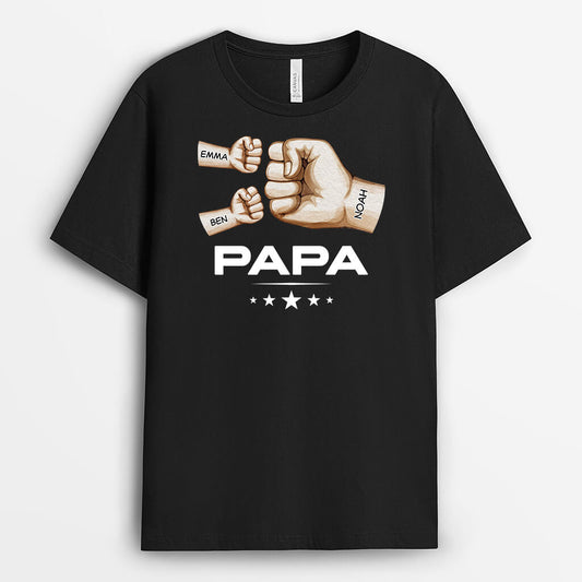 3509AFR1 papy avec check mains tee shirt papy personnalise