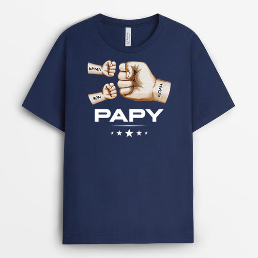 3509AFR2 papy avec check mains tee shirt papy personnalise