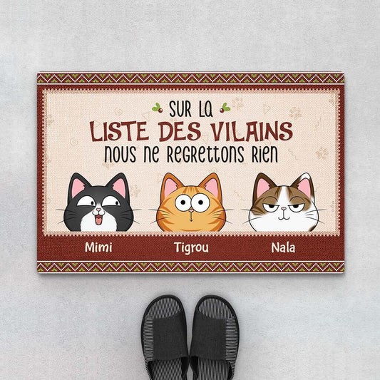 3516DFR1 les chats sur la liste des vilains version noel tapis noel personnalise