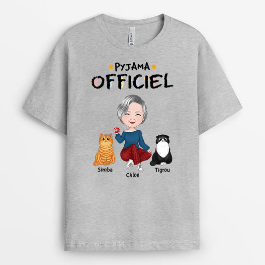 3520AFR2 pyjama officiel pour noel version femme tee shirt chat personnalise