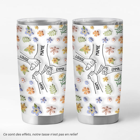 3534TFR1 effet dimpression 3d mug isotherme 590ml personnalise maman mains avec fleurs 3534T_4d95d7e3 746a 44bf 9d74 cac03bba2f85