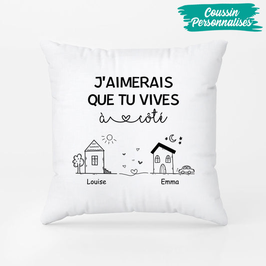 3535PFR2 coussin personnalise meilleure amie vivre a cote 3535P6T5F