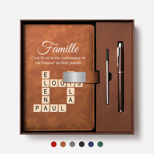 3591MFR1 la famille avec mots croises coffret carnet cuir personnalise_ imprime uv 3591mosq5i