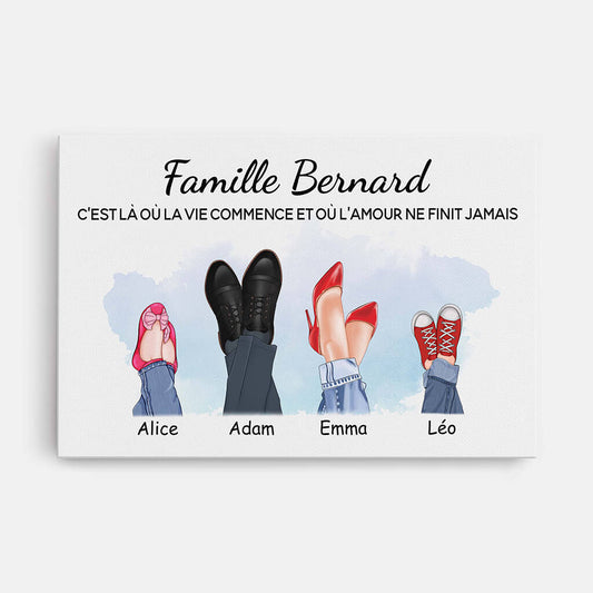 3593CFR1 famille cest la ou la vie commence et lamour ne finit jamais version chaussures toile personnalisable pour famille