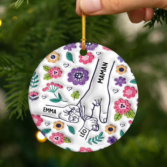 3644OFR2 ornement ceramique personnalise pour mamie avec jolies fleurs 3d 3644o8t5a_c94ae584 10e9 410e a273 63b040f4e301