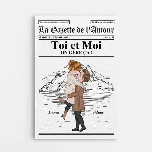3701CFR1 tout l_amour qui merite d_etre imprime tableau couple personnalise