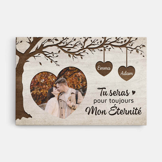 3712CFR1 tu seras pour toujours mon eternite avec photo toile couple personnalisee