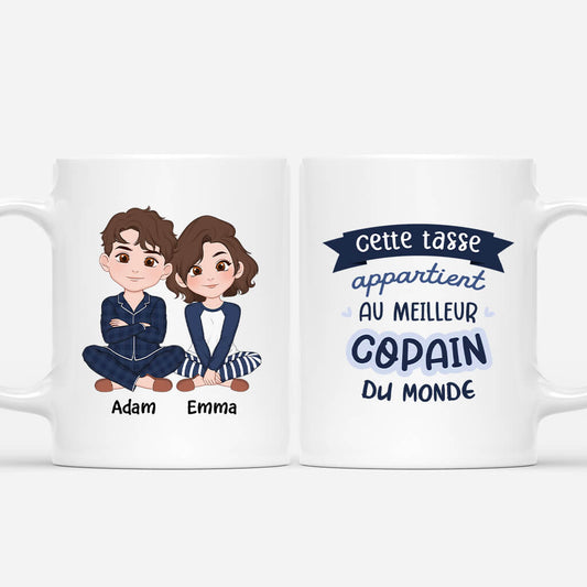3737MFR1 cette tasse appartient au meilleur copain du monde mug pour couple personnalise