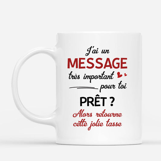 3752MFR2 jai un message important pour toi version romantique mug pour couple personnalisable