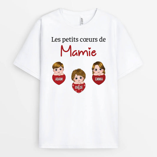 3756AFR1 les petits coeurs de mamie t shirt pour mamie personnalise 3756ATE8A