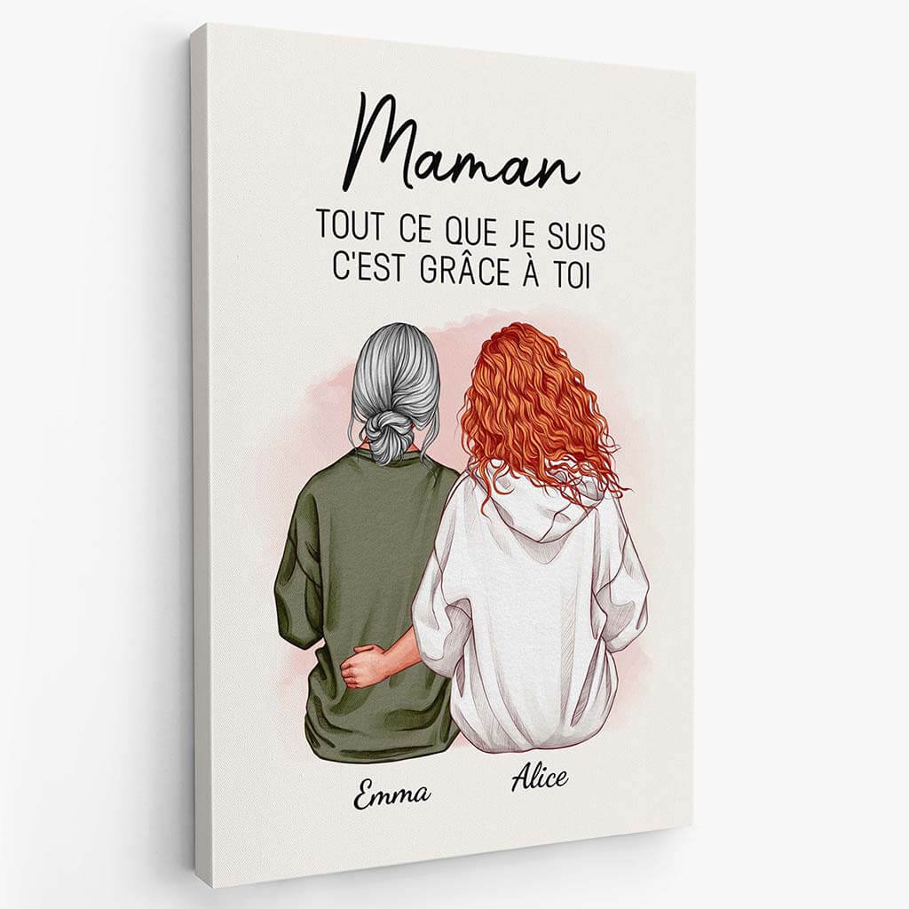 3757CFR2 tout ce que je suis cest grace a toi toile personnalisable mamie 3757CTE5A