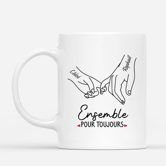 3759MFR1 ensemble pour toujours version croisant les doigts  mug couple personnalise 3759M
