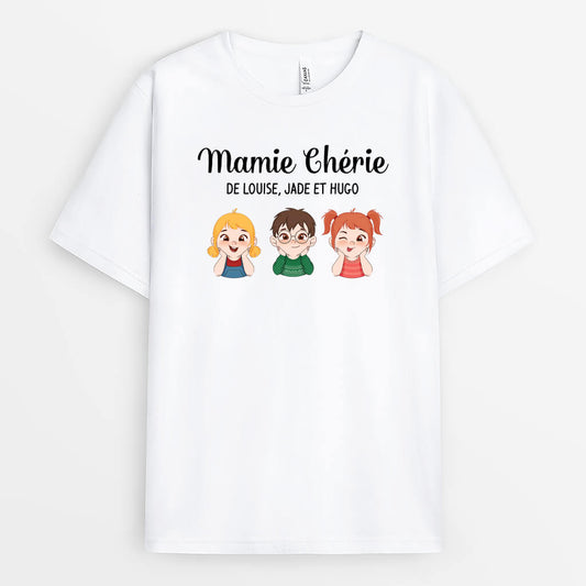 3777AFR1 mamie cherie des petits enfants tee shirt personnalise mamie 3777A