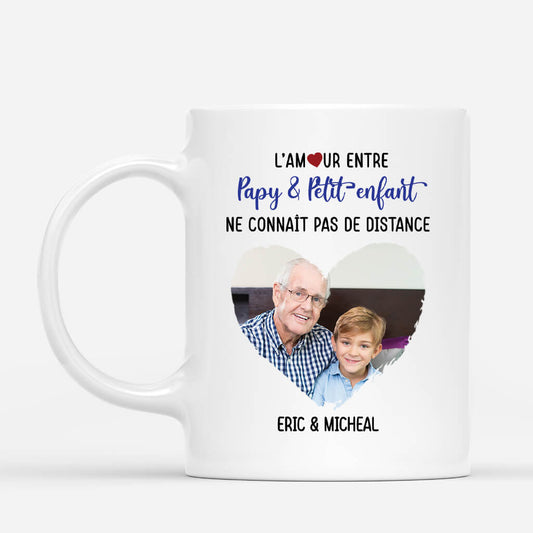 3779MFR3 lamour entre papy et petit enfant ne connait pas de distance avec photo mug pour papy personnalise 3779M