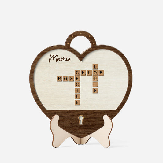 3790QFR1 plaque en bois personnalisee mamie coeur avec mots croises 3790q5l5a
