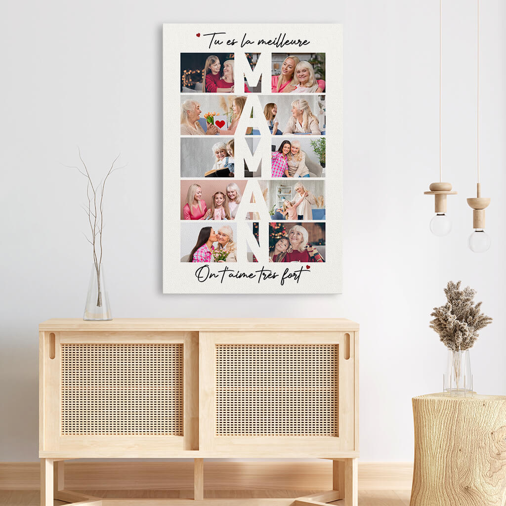 3816CFR3 tableau personnalise mamie la meilleure mamie toile avec photo 3816C