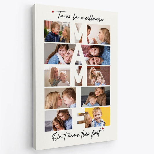 3816CFR5 tableau personnalise mamie la meilleure mamie toile avec photo 3816C