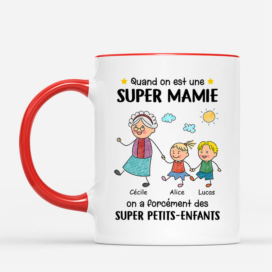 3820MFR2 mug personnalise grand mere quand on est une super mamie 3820M6E8A