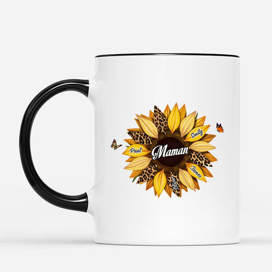 3827MFR2 mug personnalise femme dessin fleur tournesol_ maman et mamie 3827M5E3A
